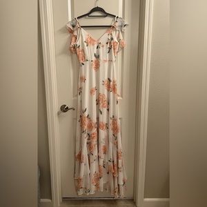 Long flowy floral print dress